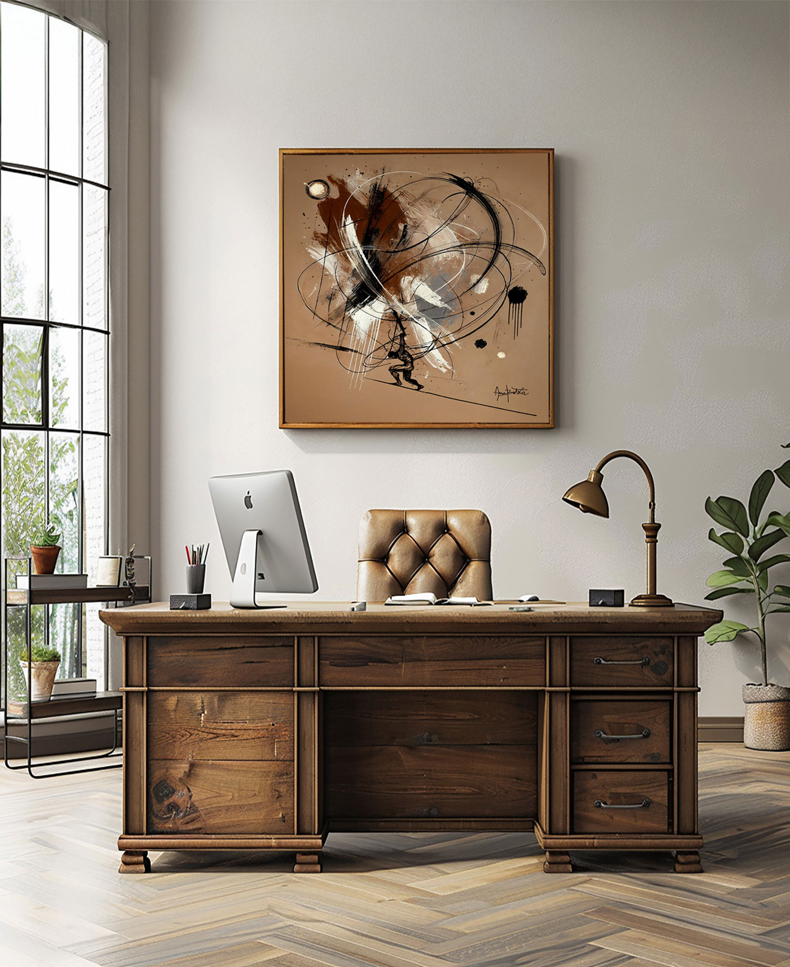 Atlas Mythology Painting | Figurative Abstract Canvas - Image 6