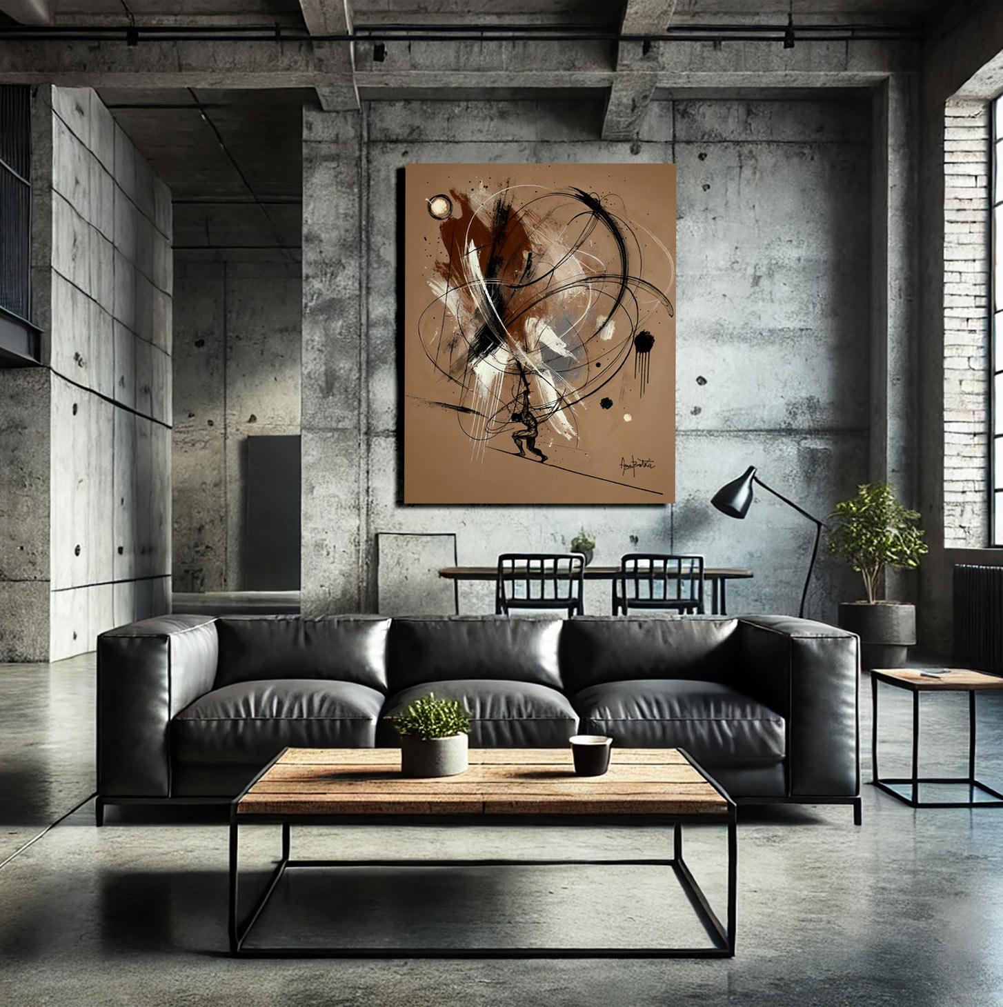 Atlas Mythology Painting | Figurative Abstract Canvas - Image 2