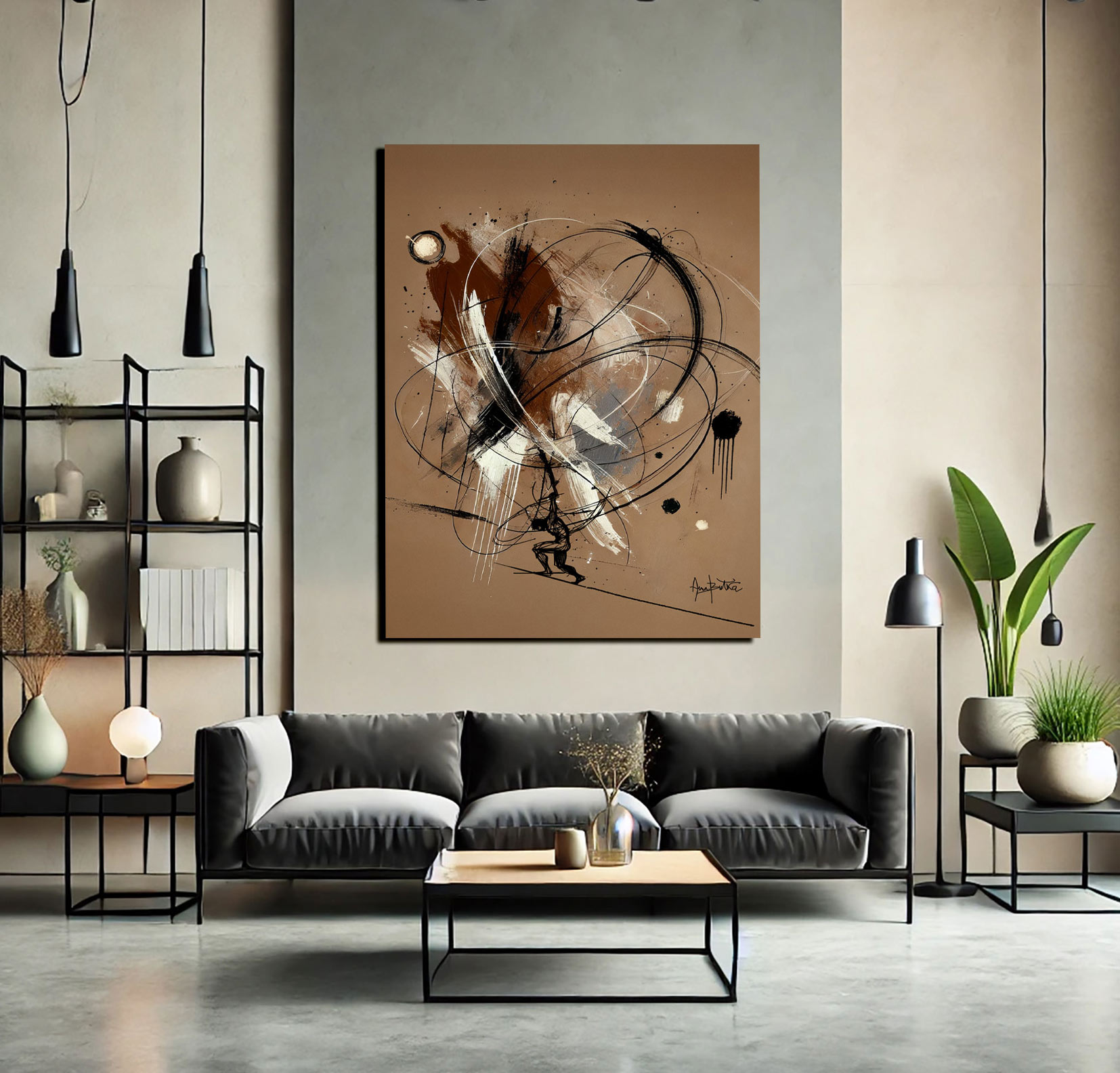 Atlas Mythology Painting | Figurative Abstract Canvas - Image 5