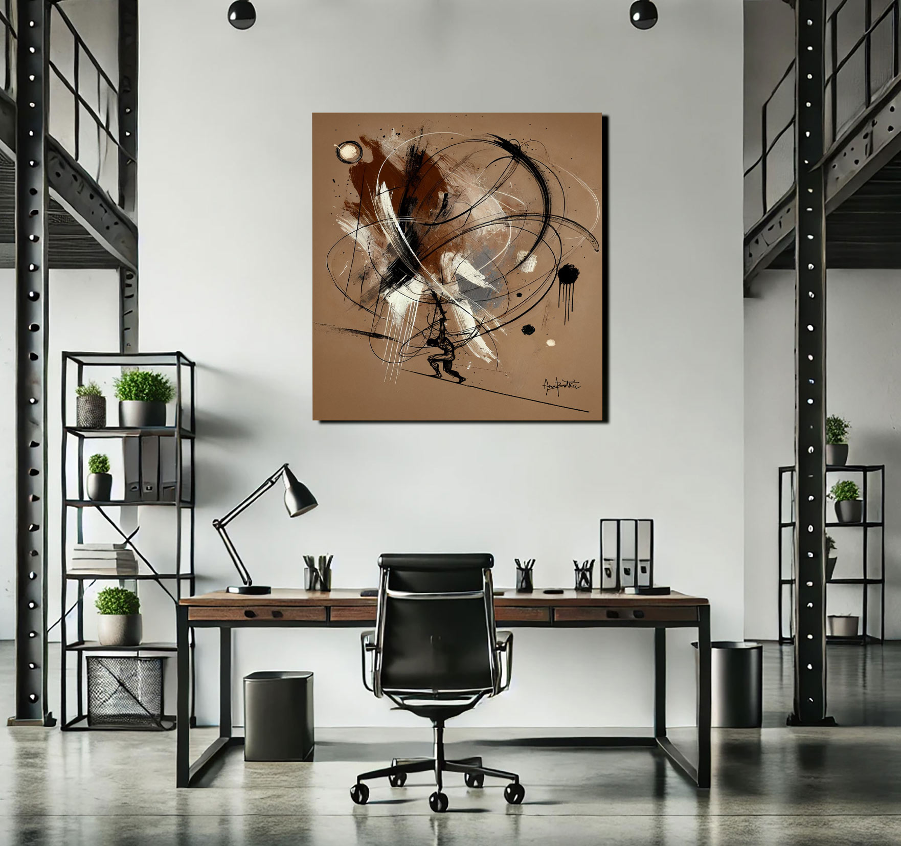Atlas Mythology Painting | Figurative Abstract Canvas - Image 3
