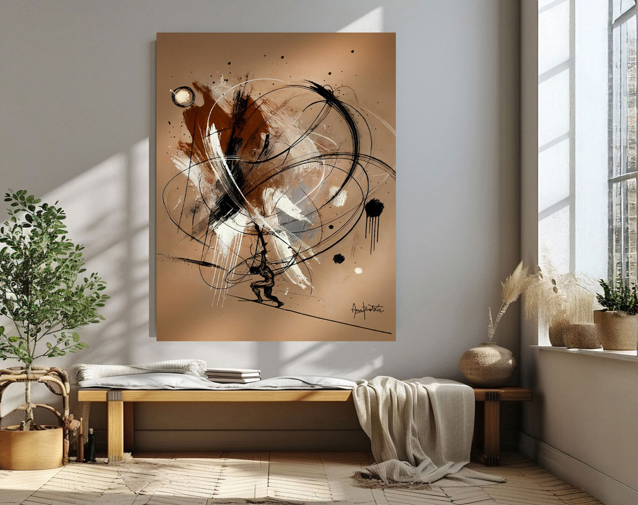 Atlas Mythology Painting | Figurative Abstract Canvas