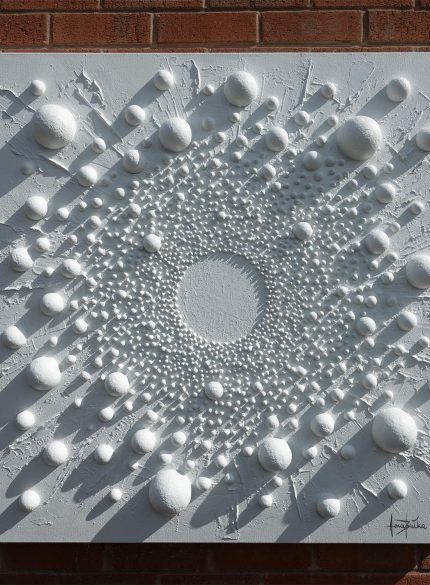 White 3D Textured Wall Sculpture | Minimalist Abstract Art