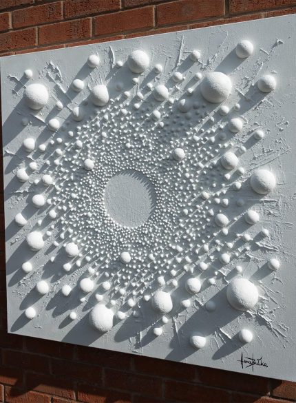 White 3D Textured Wall Sculpture | Minimalist Abstract Art