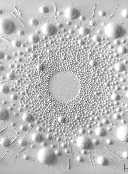 White 3D Textured Wall Sculpture | Minimalist Abstract Art