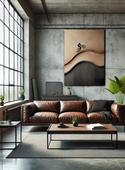 Mountain Bike Painting | Original Textured Cyclist Canvas Art