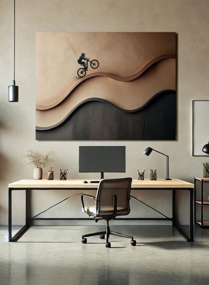 Mountain Bike Painting | Original Textured Cyclist Canvas Art