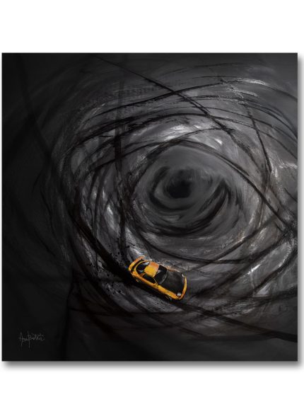 Porsche Wall Art Painting | Black Sports Car Canvas