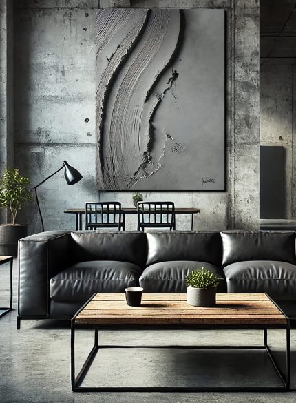 Grey 3D Textured Climbing Wall Art | Abstract Rock Climbing Sculpture Painting