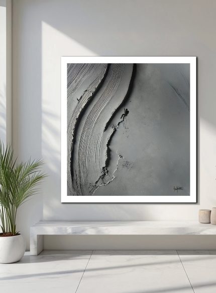 Grey 3D Textured Climbing Wall Art | Abstract Rock Climbing Sculpture Painting