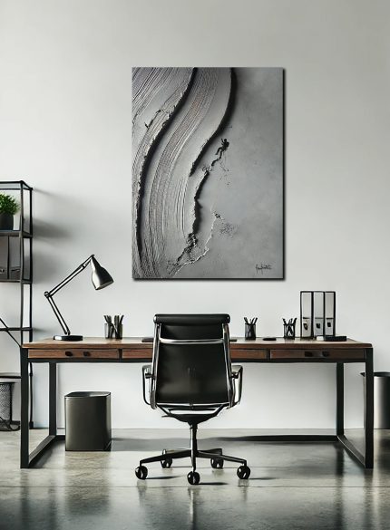 Grey 3D Textured Climbing Wall Art | Abstract Rock Climbing Sculpture Painting