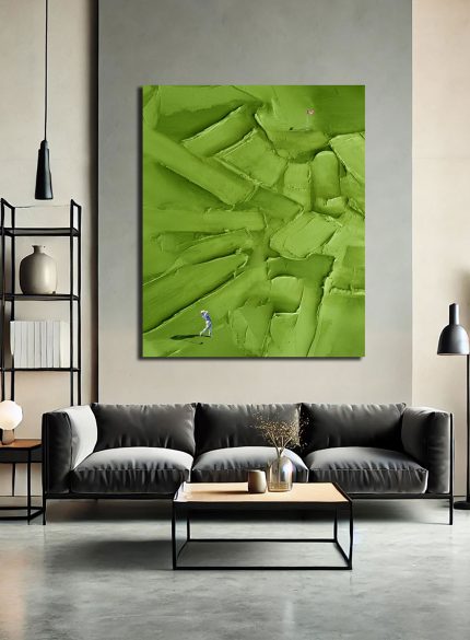 Textured Green Golf Wall Art Painting | 3D Sports Canvas Decor for Men & Women