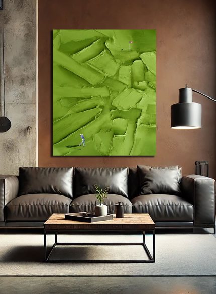 Textured Green Golf Wall Art Painting | 3D Sports Canvas Decor for Men & Women