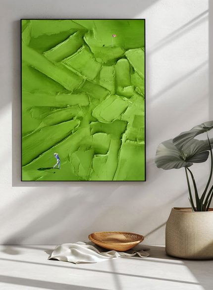 Textured Green Golf Wall Art Painting | 3D Sports Canvas Decor for Men & Women