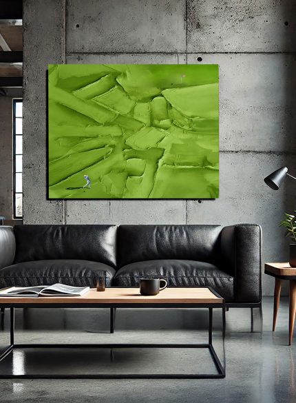 Textured Green Golf Wall Art Painting | 3D Sports Canvas Decor for Men & Women