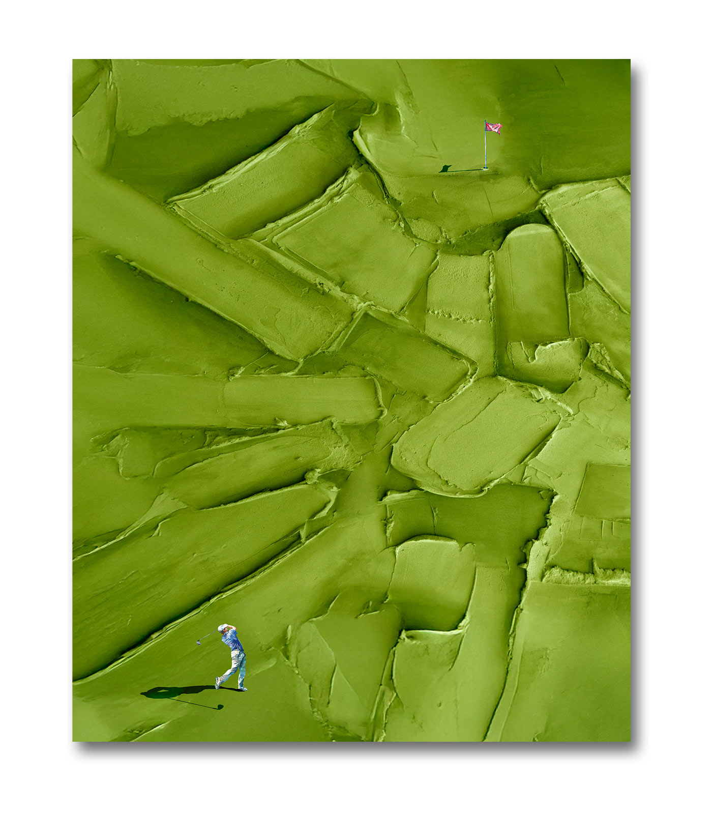 Textured Green Golf Wall Art Painting | 3D Sports Canvas Decor for Men & Women