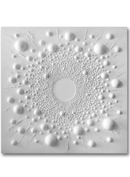 White 3D Textured Wall Sculpture | Minimalist Abstract Art