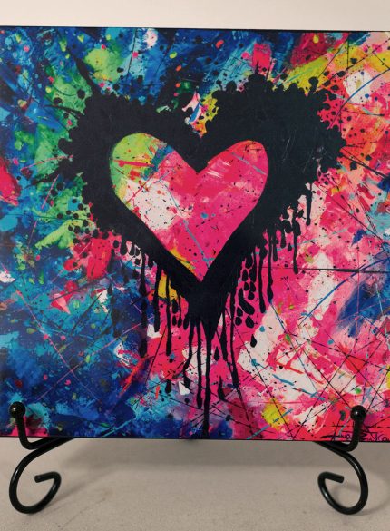 Personalised Ceramic Photo Tile – Luxury Gift in Elegant Black Presentation Box + Metal Stand & Certificate