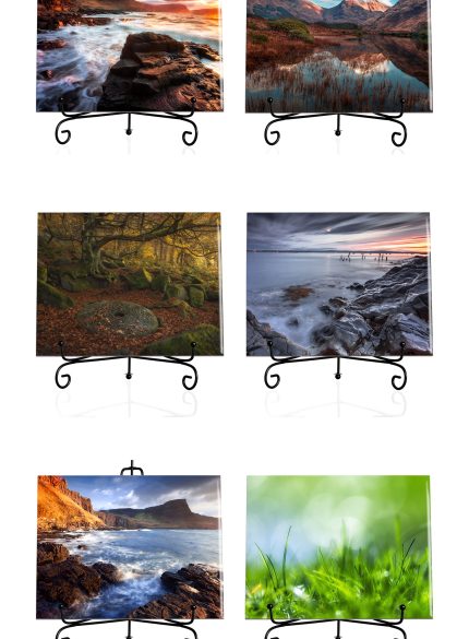 Personalised Ceramic Photo Tile – Luxury Gift in Elegant Black Presentation Box + Metal Stand & Certificate