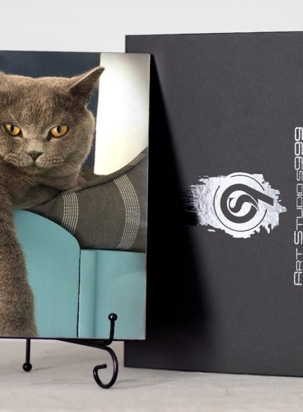 Personalised Ceramic Photo Tile – Luxury Gift in Elegant Black Presentation Box + Metal Stand & Certificate