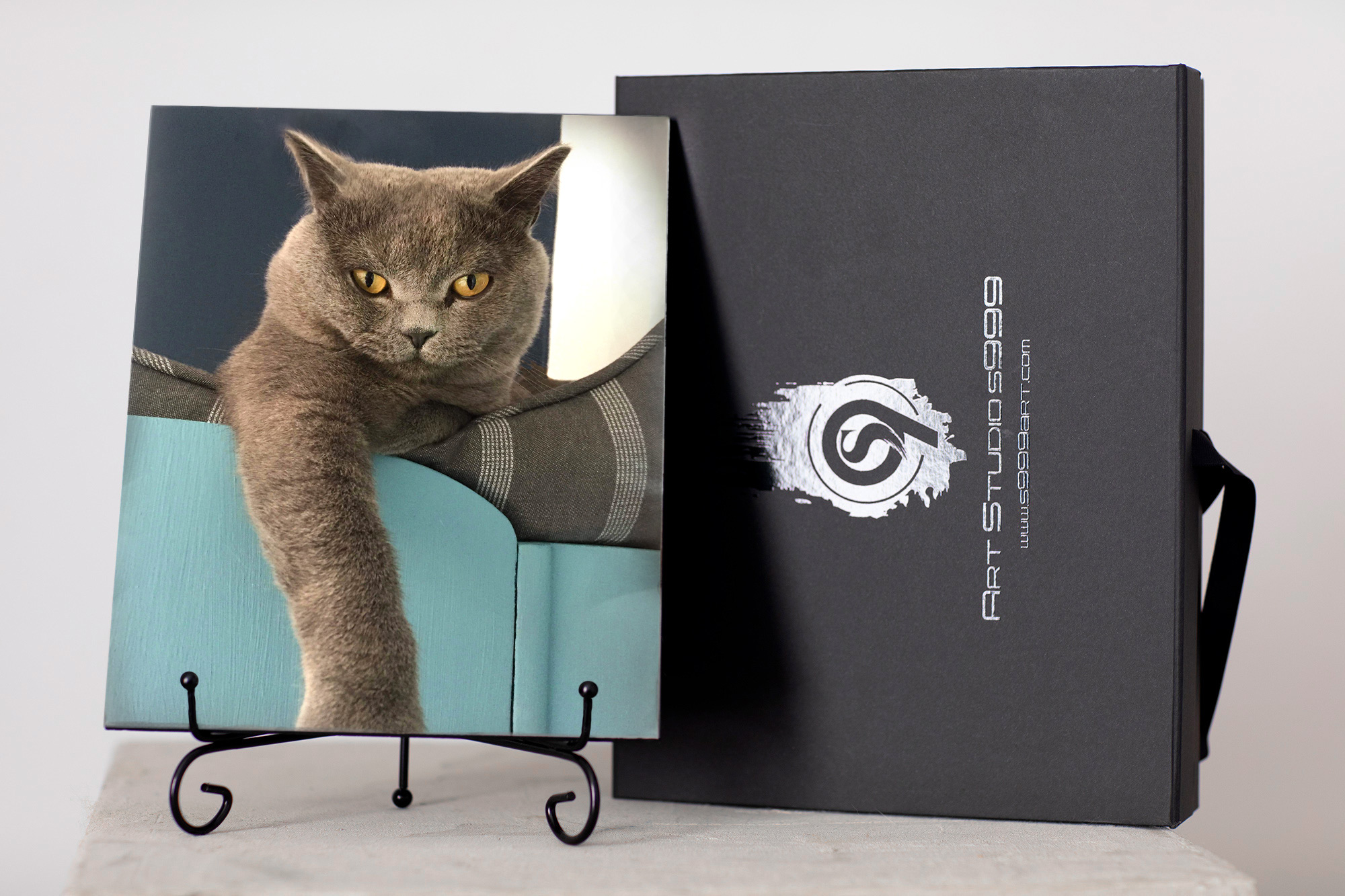 Personalised Ceramic Photo Tile – Luxury Gift in Elegant Black Presentation Box + Metal Stand & Certificate - Image 6