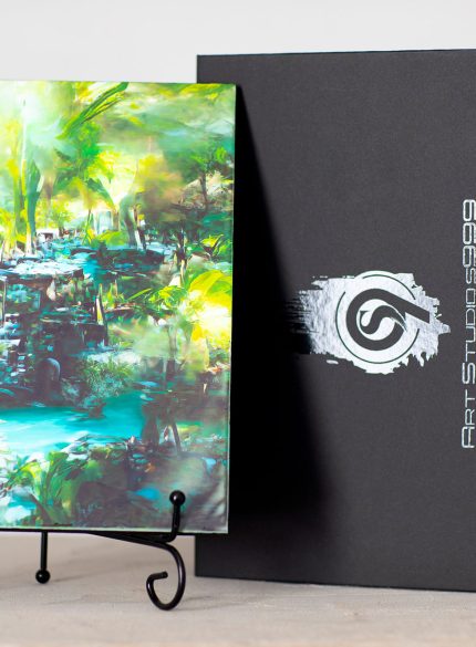 Personalised Ceramic Photo Tile – Luxury Gift in Elegant Black Presentation Box + Metal Stand & Certificate