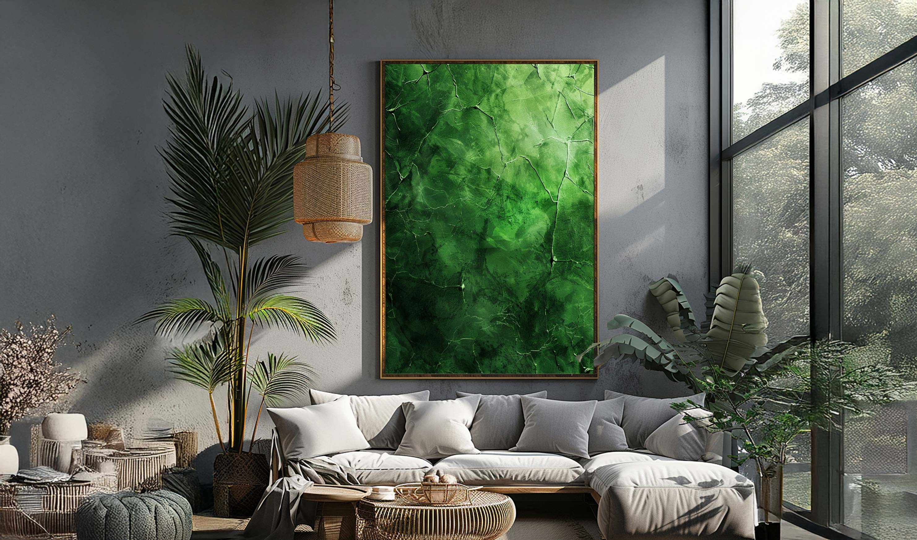 green-texture-living-room