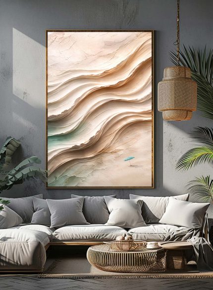 Earth Tone Wave Sculpture Painting