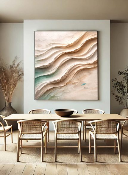 Earth Tone Wave Sculpture Painting