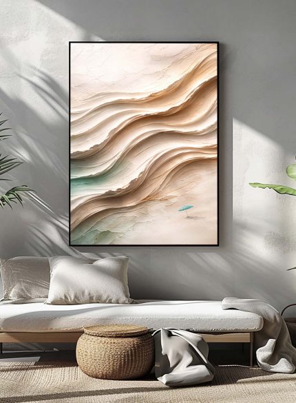 Earth Tone Wave Sculpture Painting