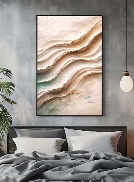 Earth Tone Wave Sculpture Painting
