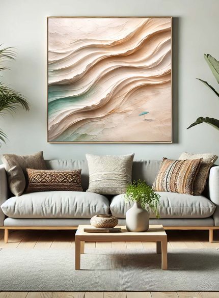Earth Tone Wave Sculpture Painting