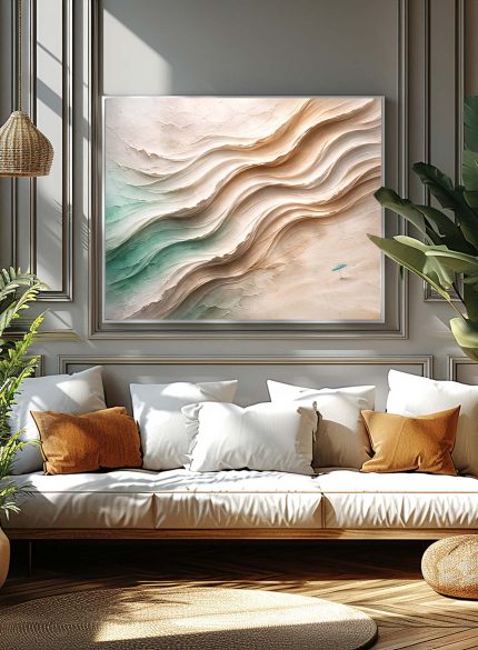 Earth Tone Wave Sculpture Painting